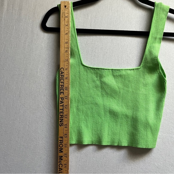 Zara Bright Green Rib tank/ Pencil Skirt Dress Set Sz L - Picture 4 of 12